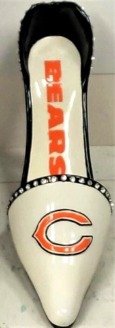 Chicago Bears Jeweled High Heel Shoe Wine Bottle Holder Cover