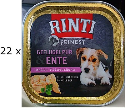 (€ 11,80/kg) Rinti Feinest Geflügel pur & Ente in der Schale: 22 x 150 g - Bild 1 von 3