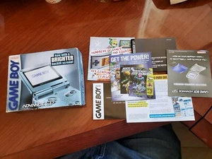 Original Pearl Blue Nintendo GBA SP Box, Manual & Inserts Only - No System - Picture 1 of 8
