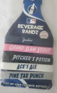 MLB New York Yankees Baseball 5 Pack Beverage Wristbands - Bracelet - Bandz - Picture 1 of 3