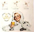 Ice Skater Woman Ballantine Beer 1948 Ad Magazine Print WI Purity Body Flavor