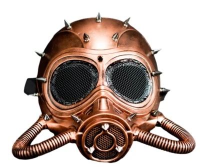 HALLOWEEN STEAMPUNK MASQUERADE MASK RESPIRATOR GAS FACE MASK (ROSE GOLD) - Image 1 of 4