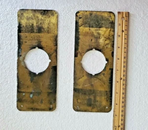 Lote de 2 placas antiguas de latón para puertas exteriores, interior exterior, latón antiguo - Imagen 1 de 3