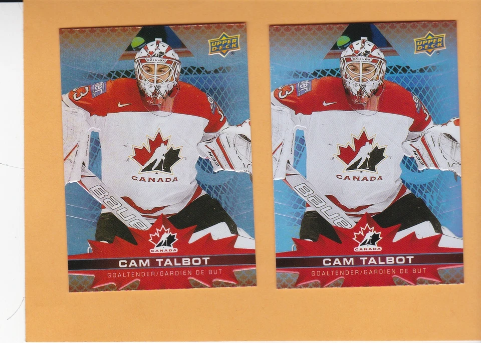CAM TALBOT #30 TIM HORTONS 2021 22 TEAM CANADA 2 LOT CANADA (WILD) NM-MT - Image 1 of 2