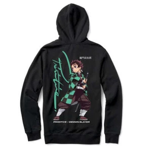 Primitive x Demon Slayer Tanjiro Hood - Suéter Pulóver Sudadera con Capucha - Negra - Imagen 1 de 2