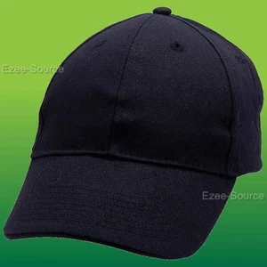 NEW PLAIN BLACK SOFT BASEBALL CURVED VISOR ADJUSTABLE CAP HAT - Picture 1 of 2