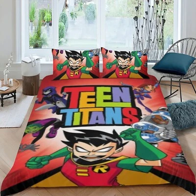 Teen Titans 3Pcs Bedding Sets Duvet Cover Sets All Season for Kids Lightweight - Image 1 of 4