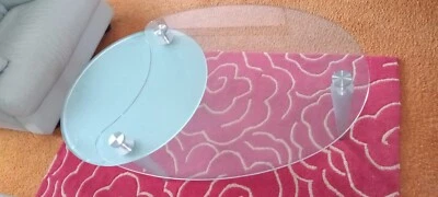 Glass Oval Multi-Layer Coffee Table with Chrome Legs - Image 1 of 2