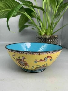 Chinese collection Copper Cloisonne Hand-made Exquisite Bowl 25380 - Picture 1 of 9