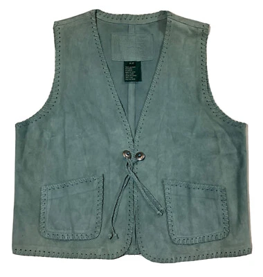 Chaleco Ralph Lauren Talla P/P Salvia 100% Cuero Acento Costuras  Foto 1 de 4