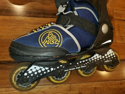 Patines en línea K2 Raider Pro ajustables negros talla juvenil 4-8 patines con bolsa Foto 1 de 4