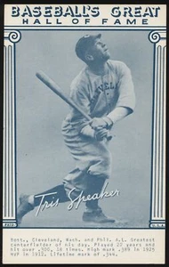 HOF - 'Hall of Fame Tris Speaker' (1977) - Baseball Exhibit Card - Picture 1 of 2