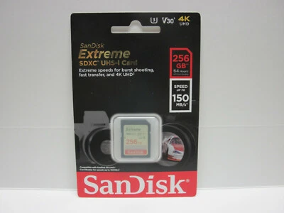 Sandisk 256GB FS extreme T8i 4K video HD SD card for Canon Rebel T7i T6i T6s T5i - Image 1 of 2