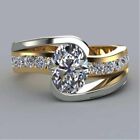 Stunning Engagement Ring Round Simulated Diamond In 14K Yellow/White Gold Plated