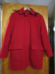 Eddie Bauer Coat Women 80% wool 20% nylon has hood, size 9/10 vintage USA made - Picture 1 of 18