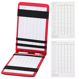 Golf Scorecard Holder, Leather Yardage Book Cover Golf Score Sheet, Silver Tone - Picture 1 of 5