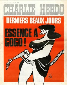 "CHARLIE HEBDO N°201 du 23/9/1974" Gébé : DERNIERS BEAUX JOURS / ESSENCE A GOGO  - Imagen 1 de 1