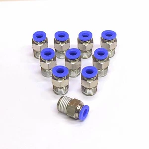 10pc Push In to Connect One Touch Fittings 1/2"OD -1/2" NPT MettleAir MTC1/2-N04 - Picture 1 of 1