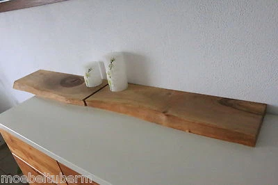2xWandboard Nussbaum Massiv Holz Board Regal Steckboard Regalbrett Baumkante NEU - Bild 1 von 4