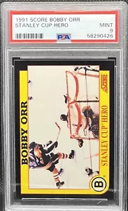 1991 Score Hockey Bobby Orr Stanley Cup Hero PSA 9 Mint Newly Graded - Picture 1 of 2