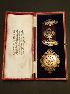 Antique 1920 Hallmarked Silver Gilt & 9ct Gold Face Masonic RAOB Jewel + Box - Picture 1 of 19