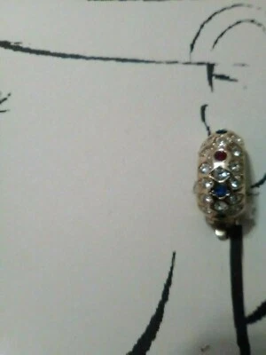 PENDIENTES CLIP MODA VINTAGE DORADO 1/2 ARO PAVÉ IMITACIÓN RUBÍ ESMERALDA ZAFIRO Foto 1 de 2