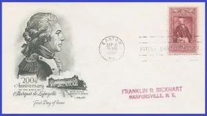 USA3 #1097 ADDR ARTMASTER 2 FDC   Lafayette Bicentenary - Picture 1 of 1