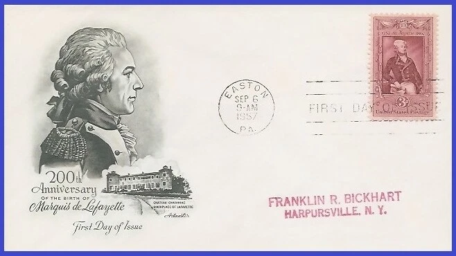 USA3 #1097 ADDR ARTMASTER 2 FDC   Lafayette Bicentenary - Image 1 of 1