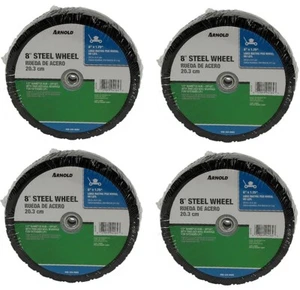 Arnold 490-322-0004 8" inch x 1.75" Steel Universal Lawn Mower Wheel - Pack of 4 - Picture 1 of 3