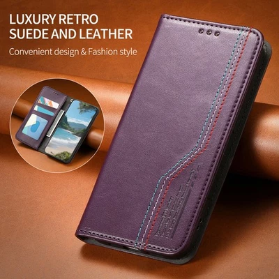 For Motorola Edge 60 Pro, Shockproof Luxury Retro Flip Leather Wallet Cover Case - Image 1 of 4