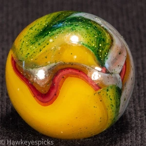 D.A.S. WILDFIRE AV OXBLOOD Swirl Marble 23/32"- Mint-asmd Hawkeyespicks - Picture 1 of 6