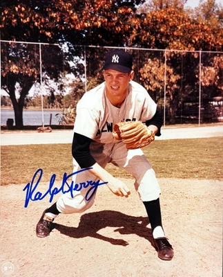Ralph Terry signed New York Yankees MLB 8x10 Photo- COA/Ticket (62 WS MVP) - Image 1 of 2