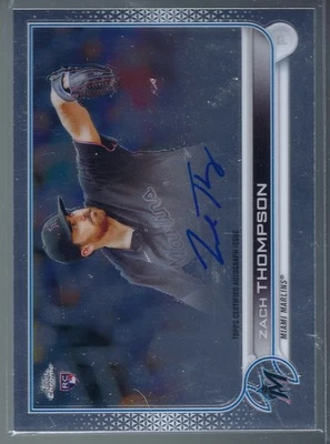 2022 Topps Chrome Rookie Autographs Zach Thompson #RA-ZT (AU, RC) Marlins - Image 1 of 2