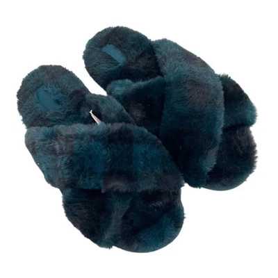 Zapatillas ROSA Victoria's Secret Piel Difusa Esponjosa Verde Azulado Negro 9 10 L Foto 1 de 4