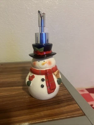 Dispensador de sabão boneco de neve decoração de banheiro de Natal. Novo nunca usado - Imagem 1 de 4