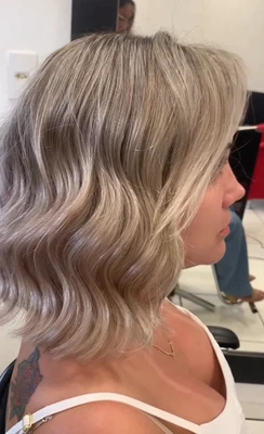 Balayage Sandy Ash Blonde Highlights Wave Lace Front 100% Human Hair Wigs - Image 1 of 4