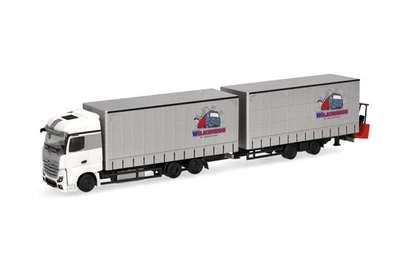 HERPA, MERCEDES BENZ Actros 6x4 e rimorchio a 2 assi WILKENING, 1/87,  HER319683 - Immagine 1 di 4