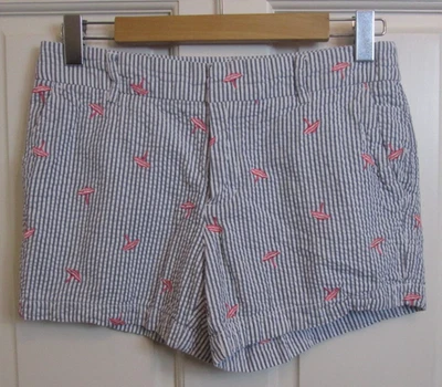 Pantalones cortos de popelina a rayas blancas Cynthia Rowley para mujer 4 cinturas 29 paraguas 107-34770 Foto 1 de 4