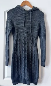 EUC Athleta Coldspell Sweater Dress, CHARCOAL HEATHER SIZE XS  Hoodie Cable Knit - Picture 1 of 11
