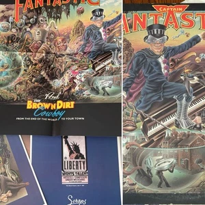 Vintage Elton John~Captain Fantastic~vinyl LP 1975~ With 2 booklets and Poster - Picture 1 of 8