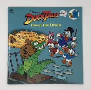 1990 Duck Tales Down The Drain Book Golden Look Paperback Disney’s Glossy Cover - Imagen 1 de 4