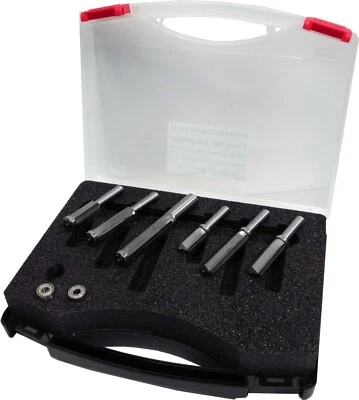 GUHDO HM/HW-Bündigfräser-Satz Oberfräser 6 teilig in Kunststoffbox S=8 mm/12mm - Bild 1 von 2