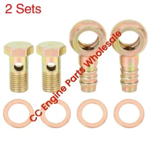 2 Sets 14mm Diameter Banjo Hose Barb Bolt Fittings Banjo Bolt Washer Kit for Car - Afbeelding 1 van 5