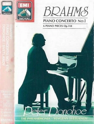 Brahms Peter Donohoe  Piano Concerto No. 1 / 6 Piano Pieces CASSETTE ALBUM EMI - Image 1 of 4