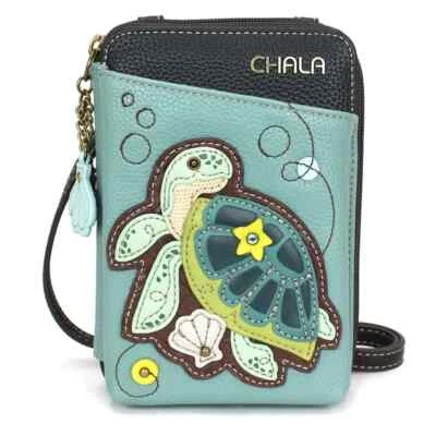 New Chala Wallet Crossbody Vegan Organizer Phone Bag TURTLE-A Blue gift - Image 1 of 4