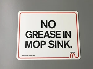 Letrero fregadero sin grasa de McDonald's: paquete de 2 - Imagen 1 de 2