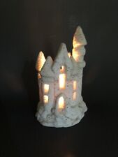 SANDCASTLE  CANDLE/VOTIVE HOLDER Ceramic With Real Sand 7” Tall