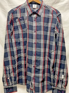 Marc Ecko Cut Sew Designer Offset Pocket LS schwarz weiß rot kariert Hemd Herren (M) - Bild 1 von 24