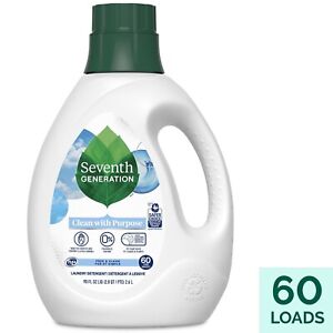 Seventh Generation Liquid Laundry Detergent Free and Clear Washing Detergent 90