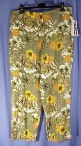 White Stag Sz 18 Hybiscus flower Tropical pants NWT - Picture 1 of 2